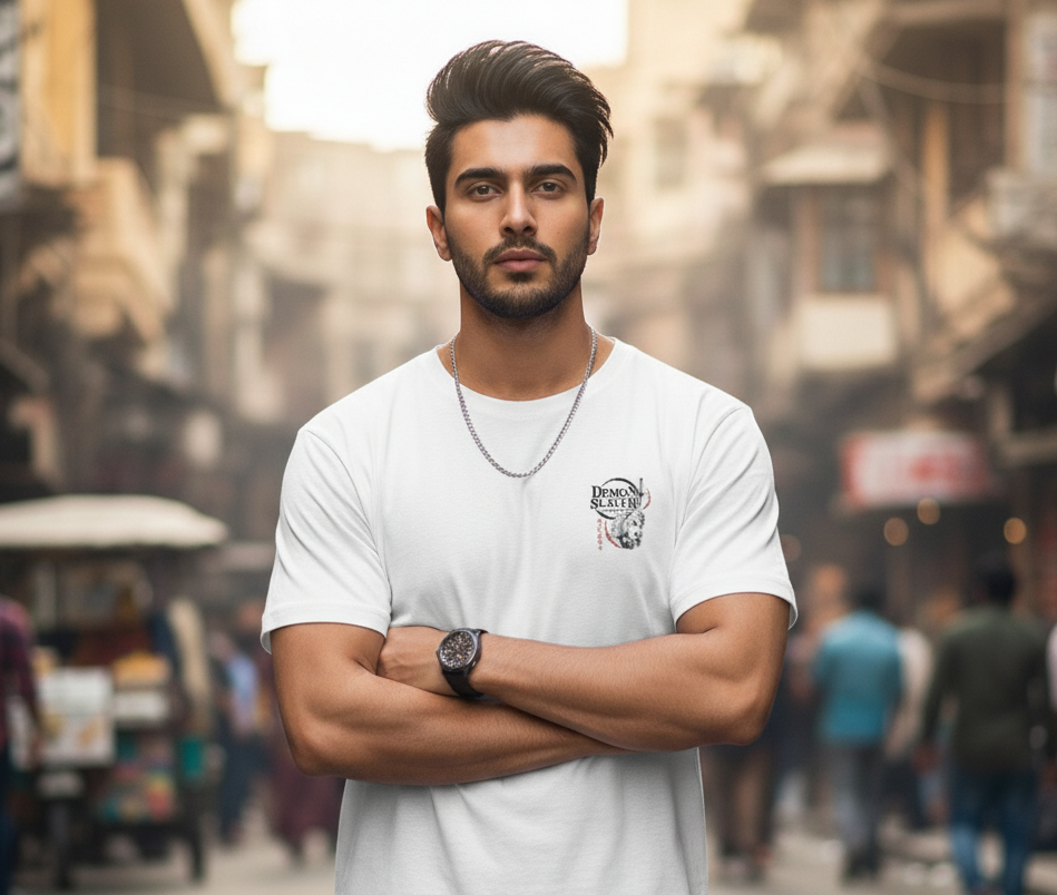 Men's Over sized T-shirt - Demon Slayer - Rengoku The Flame Hashira