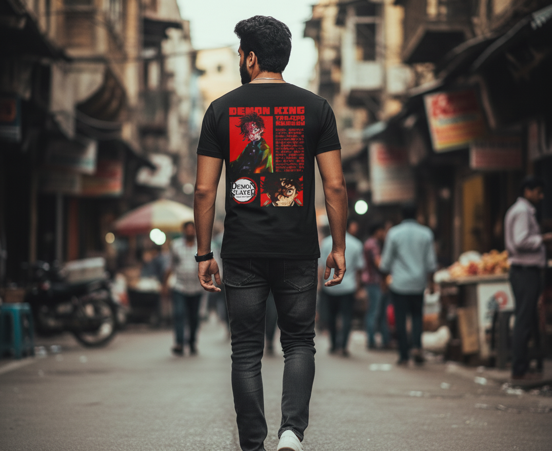 Men's Oversized T-shirt - Demon slayers - Kamado Tanjiro
