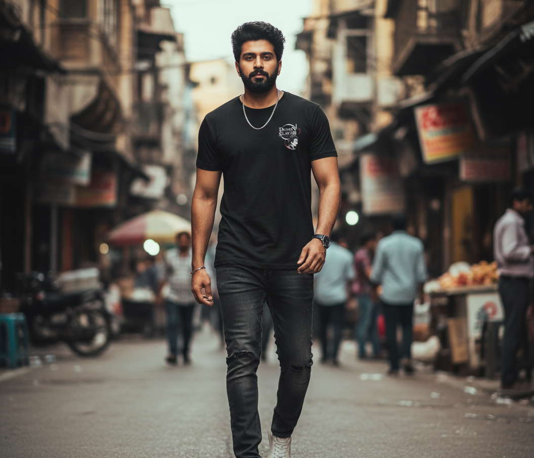 Men's Oversized T-shirt - Demon slayers - Kamado Tanjiro